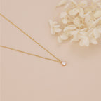 Solitaire single crystal pendant dainty necklace N017