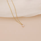 Solitaire single crystal pendant dainty necklace N017