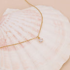 Solitaire single crystal pendant dainty necklace N017