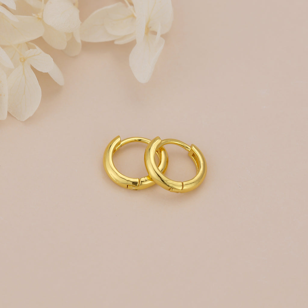Gold Huggie Hoop Earrings for Women Minimalist Small Hoops E167