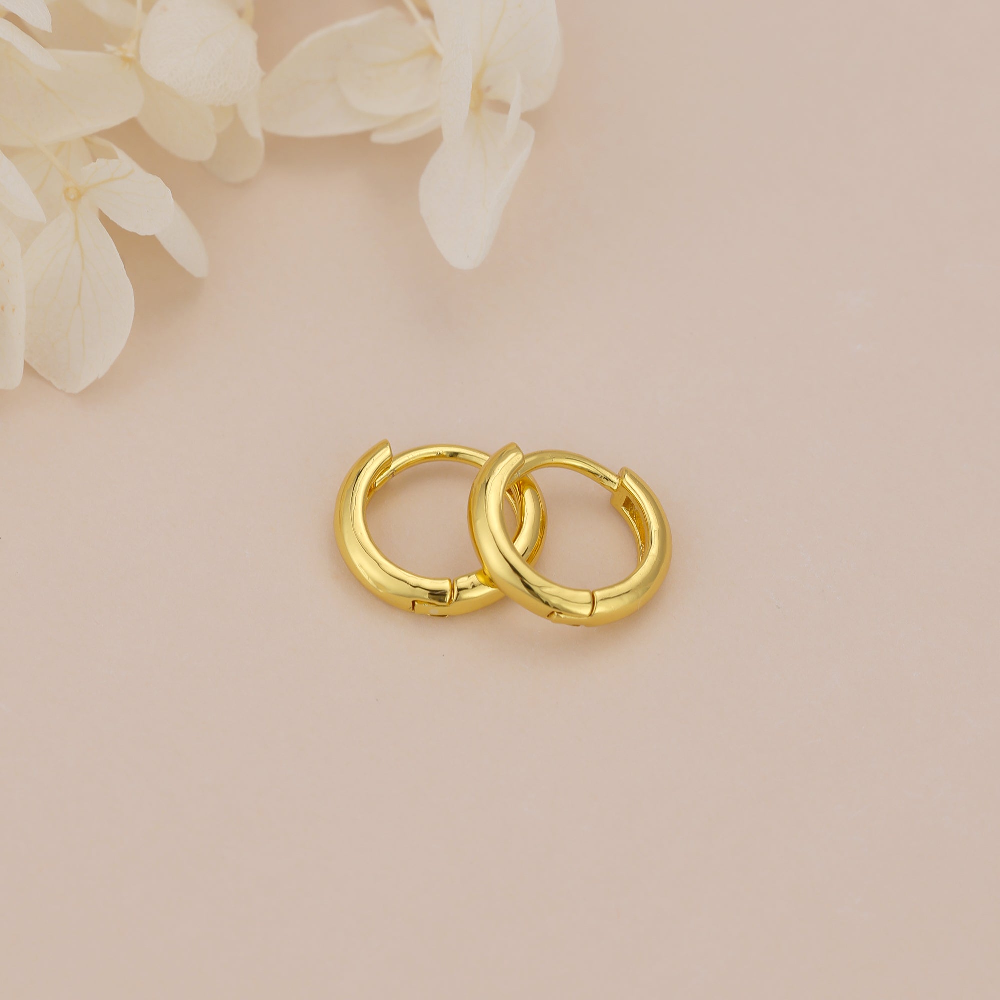 Gold Huggie Hoop Earrings for Women Minimalist Small Hoops E167