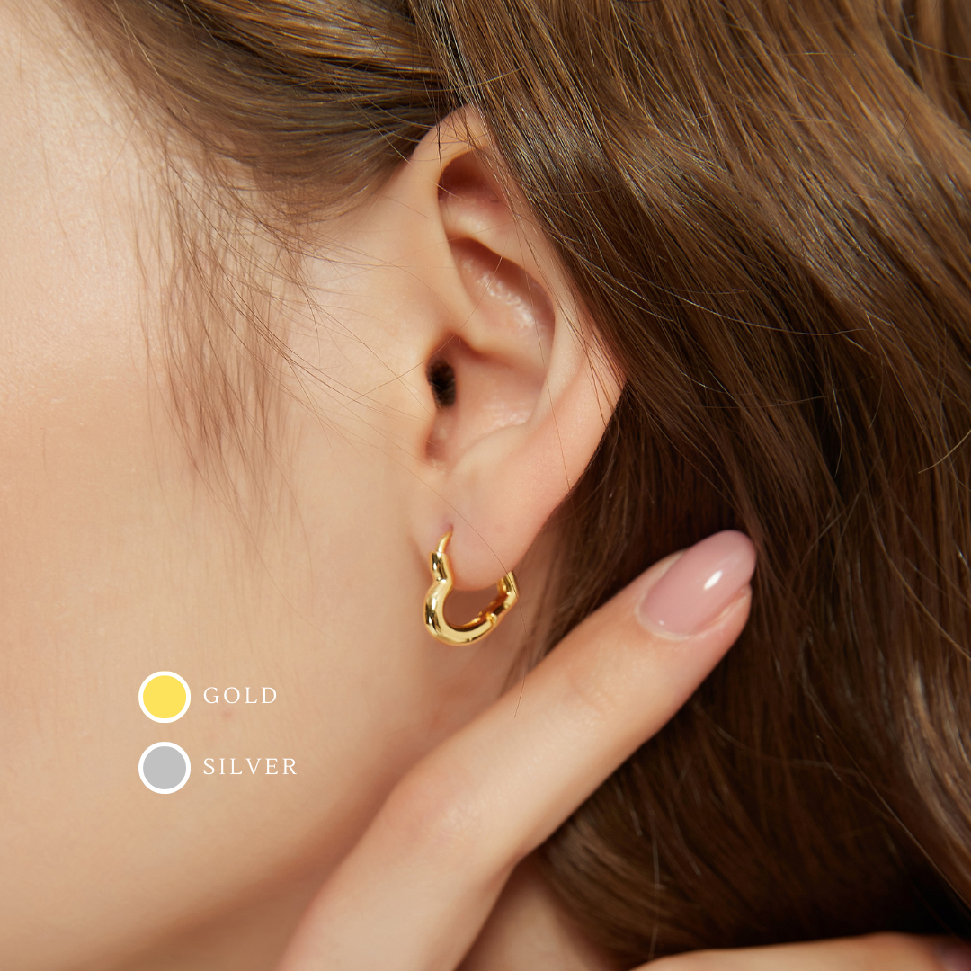Brooke Dainty Heart Huggie Hoop Earrings