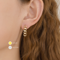 Gold link chain dangle earrings, chain earrings E139
