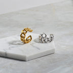 R032 Chunky thick chain link statement open ring