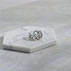 R032 Chunky thick chain link statement open ring