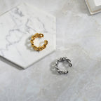 R032 Chunky thick chain link statement open ring