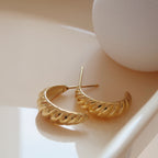 Rosey croissant twisted open hoop earrings
