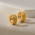 Gold Textured Wide Thick Hoop Earrings E279
