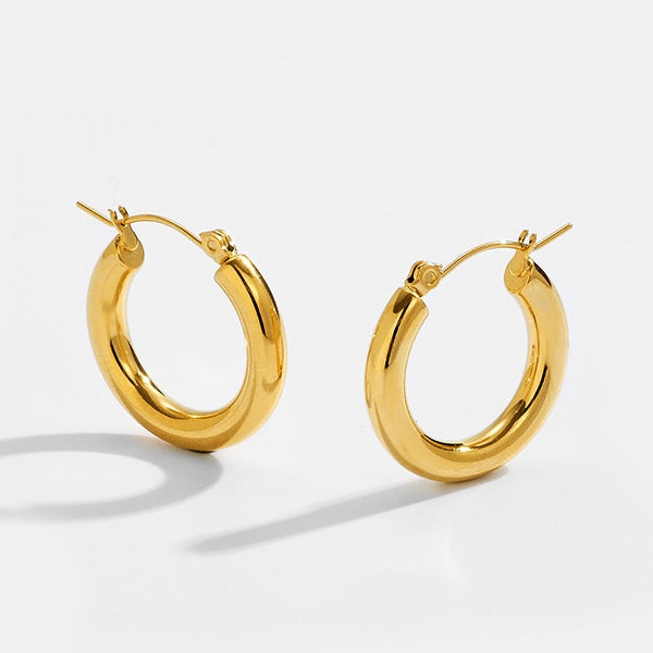 Elena minimalist chunky thick hoop earrings