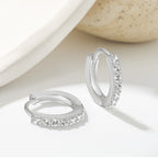 Gold Cubic Zirconia Huggie Hoop Earrings for Women E173