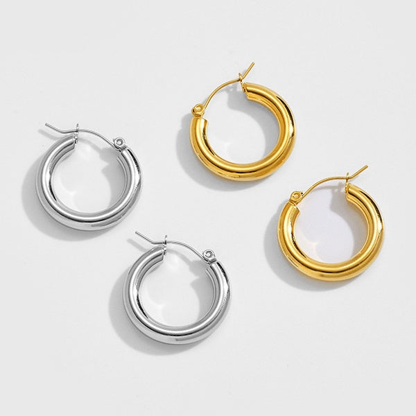 Elena minimalist chunky thick hoop earrings