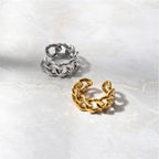 R032 Chunky thick chain link statement open ring