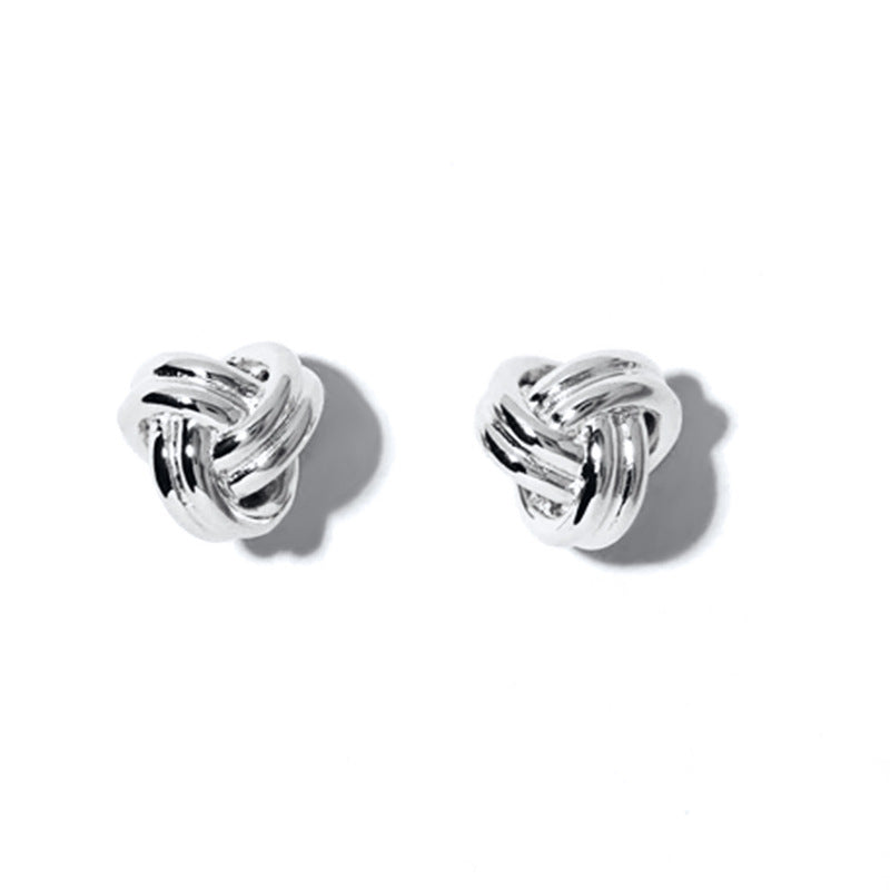 Gold Love Knot Stud Earrings Minimalist Everyday Studs E171