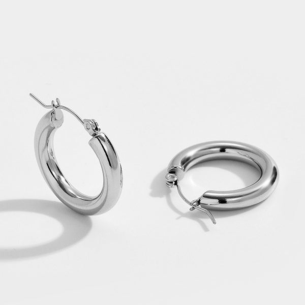 Elena minimalist chunky thick hoop earrings