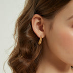 Rosey croissant twisted open hoop earrings