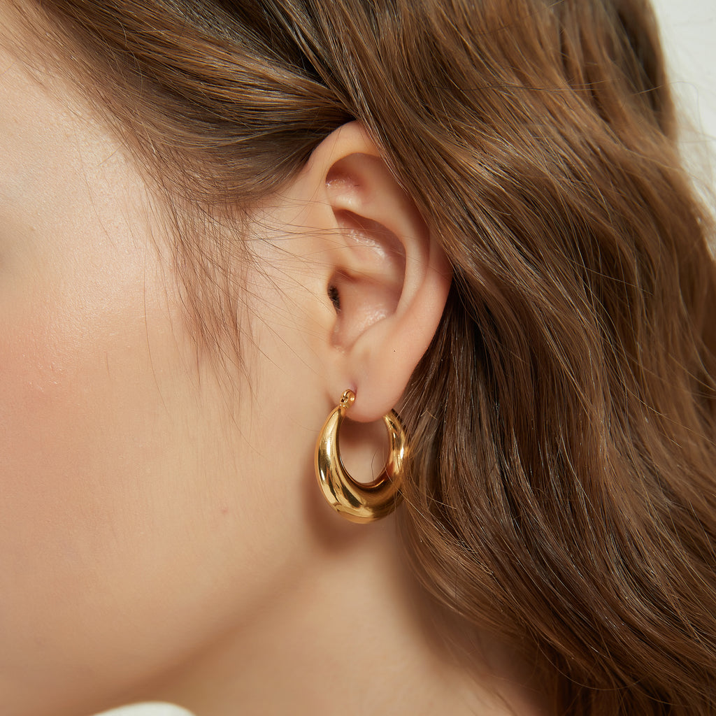 Julia Gold Dome Hoop Earrings