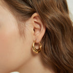 Julia Gold Dome Hoop Earrings