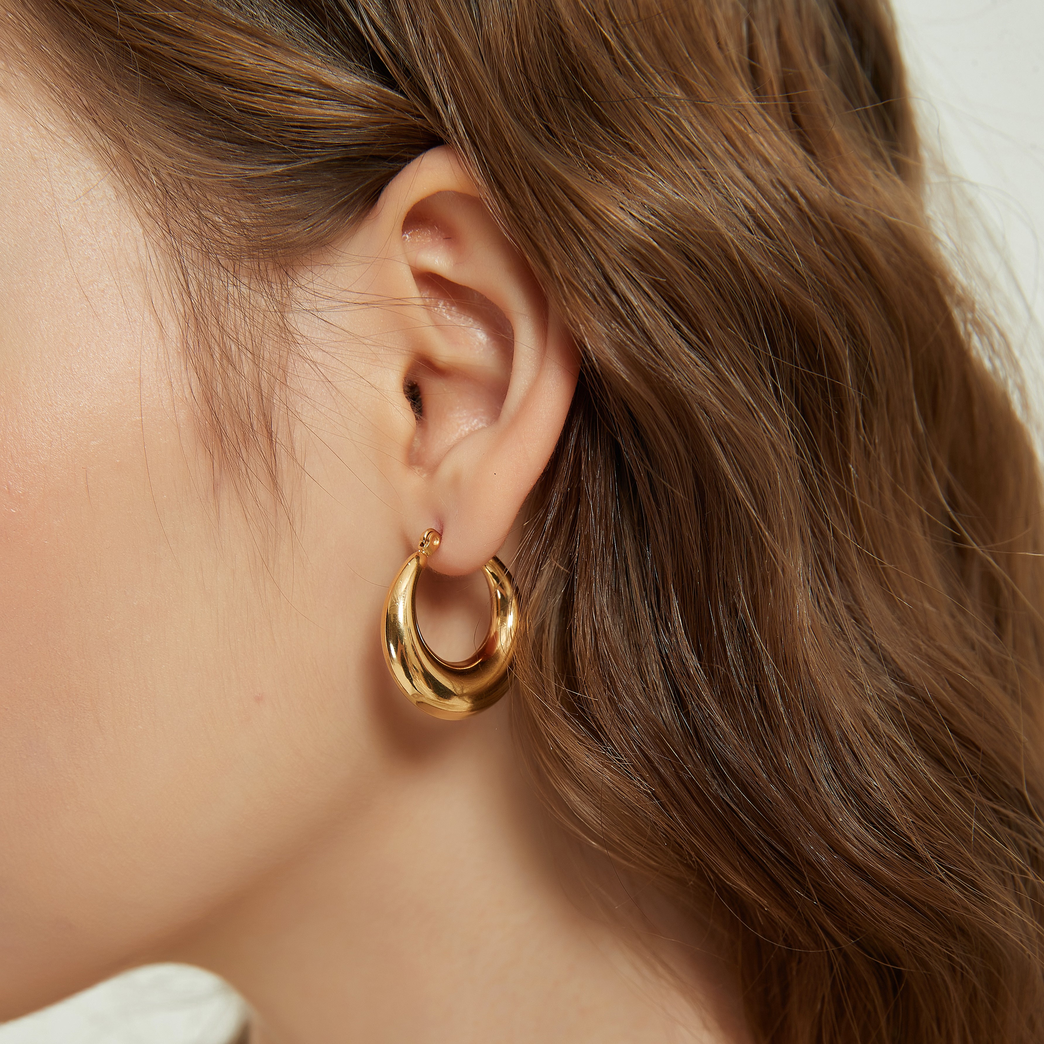 Julia Gold Dome Hoop Earrings