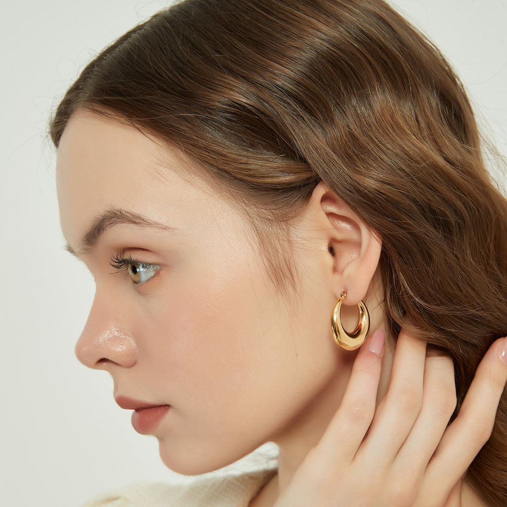 Julia Gold Dome Hoop Earrings