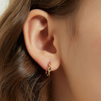 18K Gold Vermeil Ariel Twisted Huggie Hoop Earrings