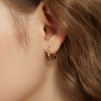 18K Gold Vermeil Ariel Twisted Huggie Hoop Earrings
