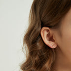 Juliana dainty gold paved bar stud earrings