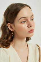 Maria chunky thick gold chain link dangle earrings