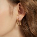 Oval Geometric Hoop Earrings E080