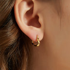 Brooke Dainty Heart Huggie Hoop Earrings