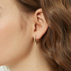 Mya gold cz paved spike huggie hoop earring