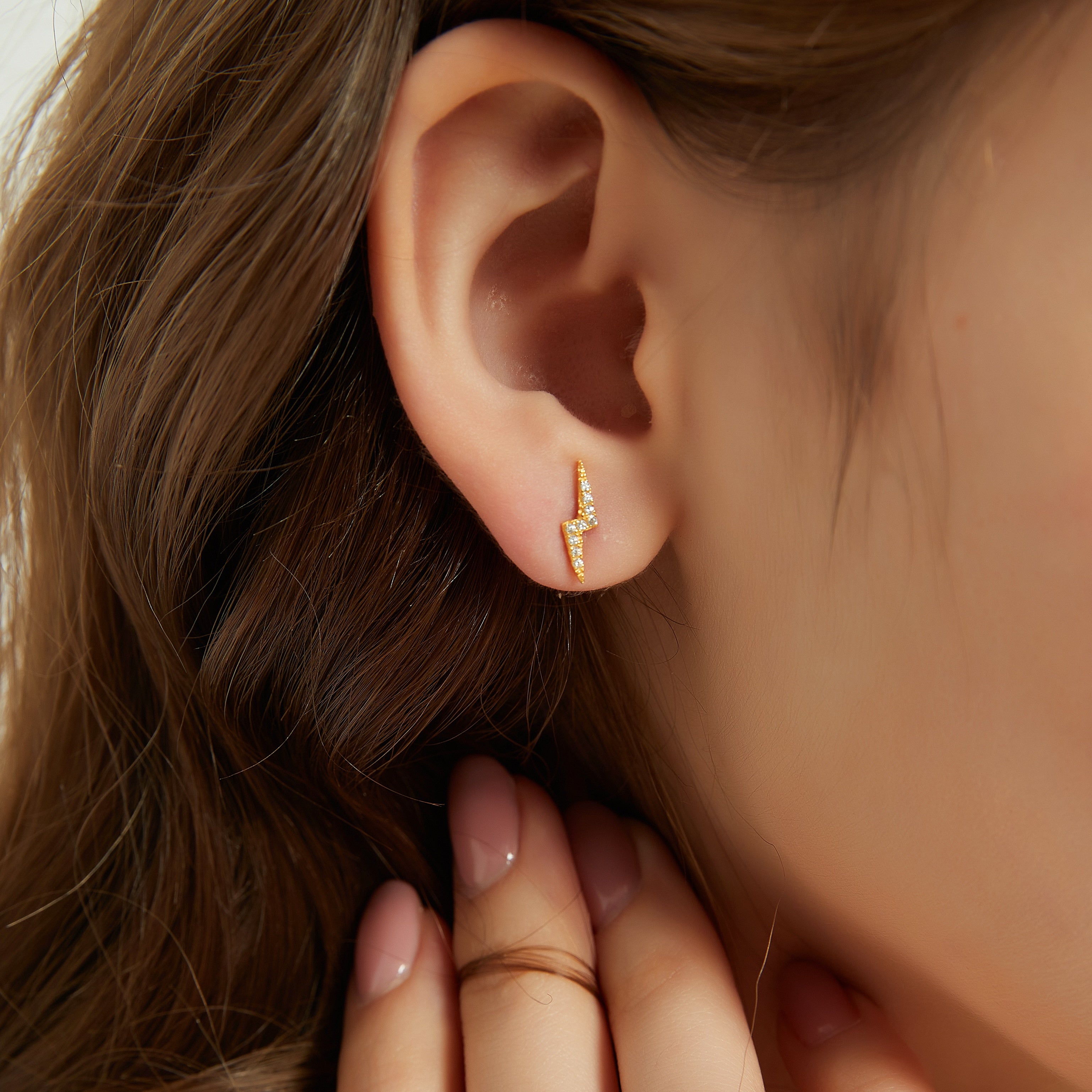 Emerson dainty gold lighting rod stud earrings