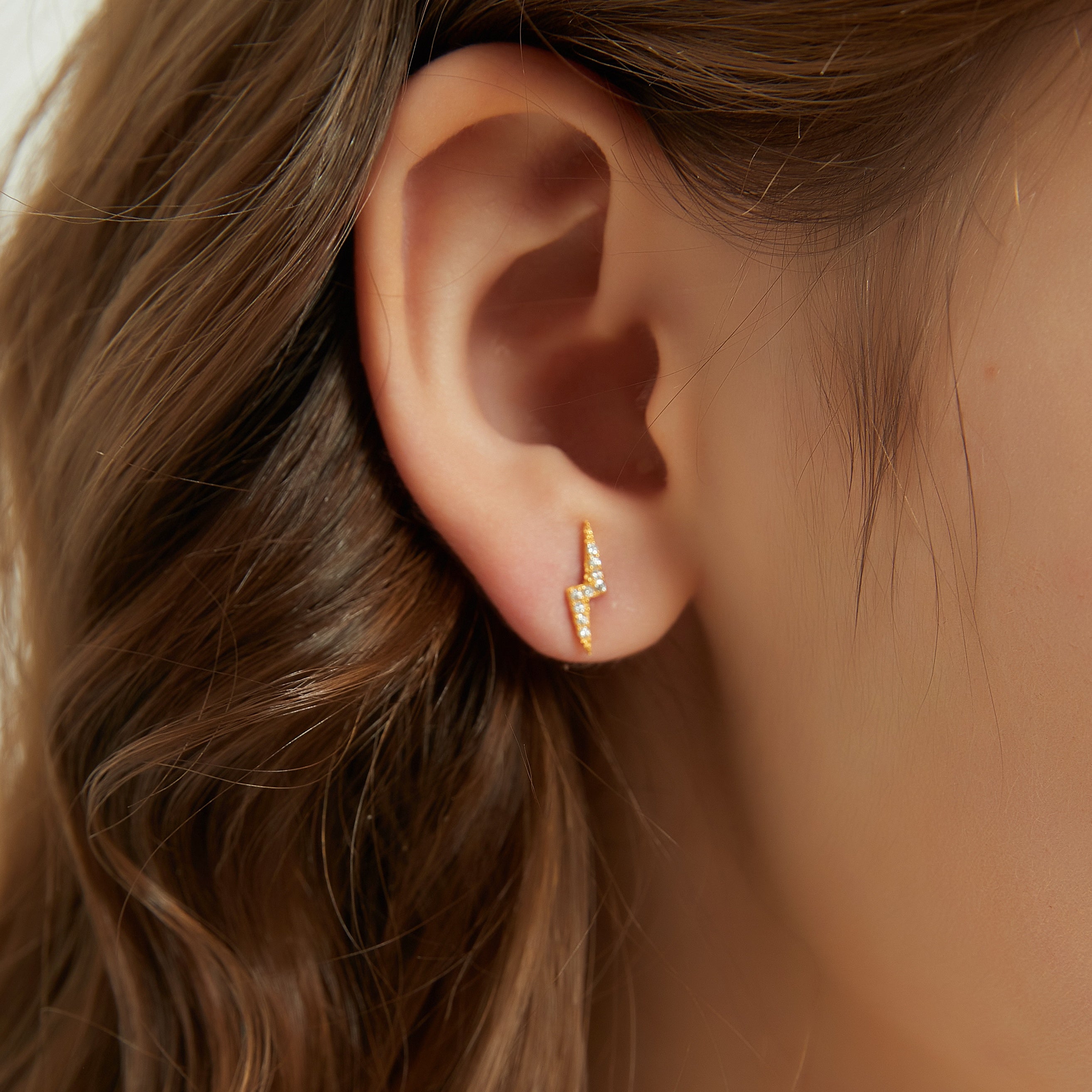 Emerson dainty gold lighting rod stud earrings