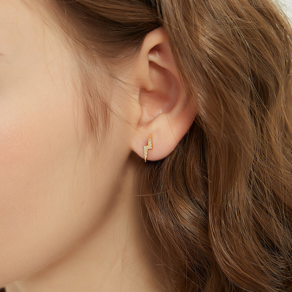 Emerson dainty gold lighting rod stud earrings