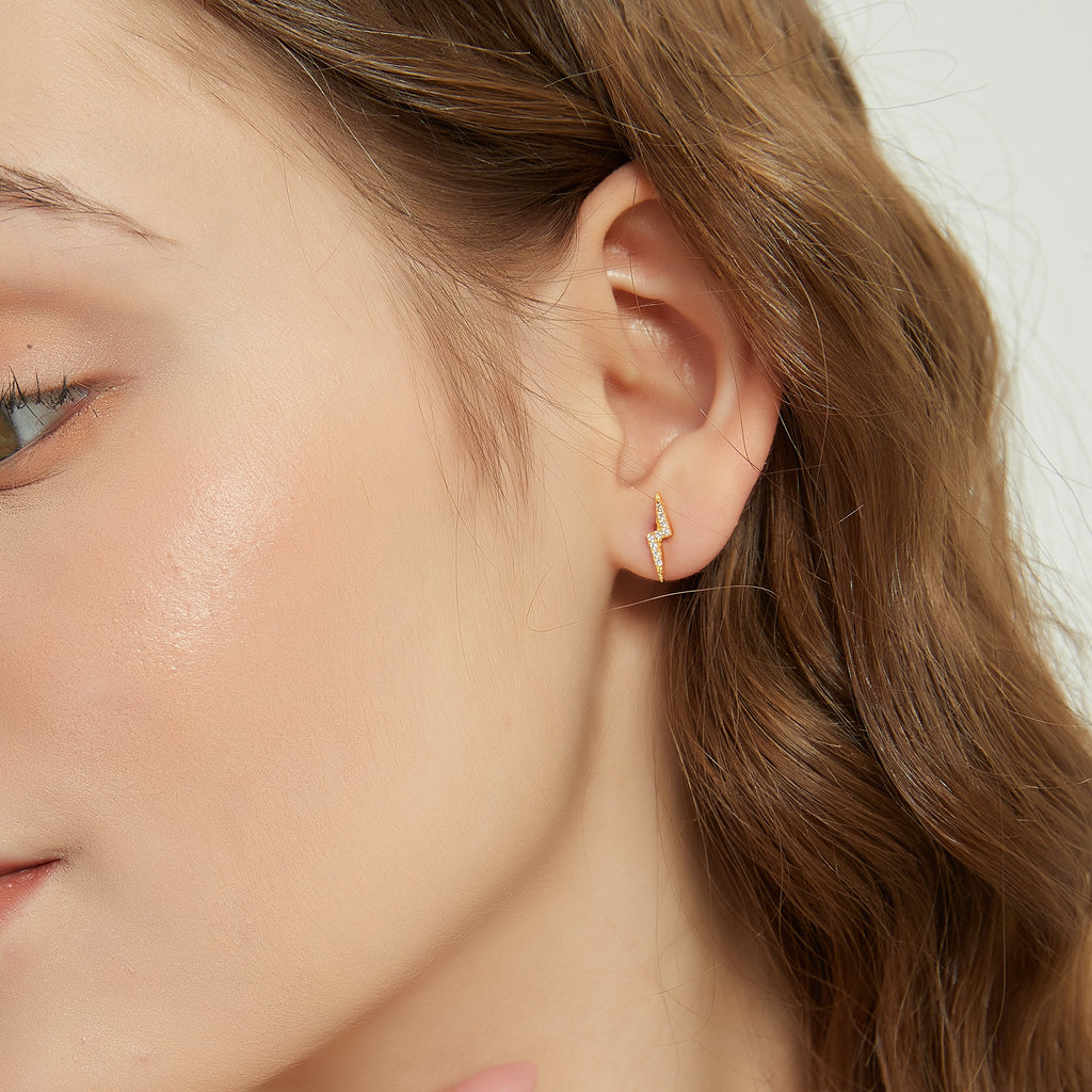 Emerson dainty gold lighting rod stud earrings