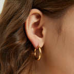 Elena minimalist chunky thick hoop earrings