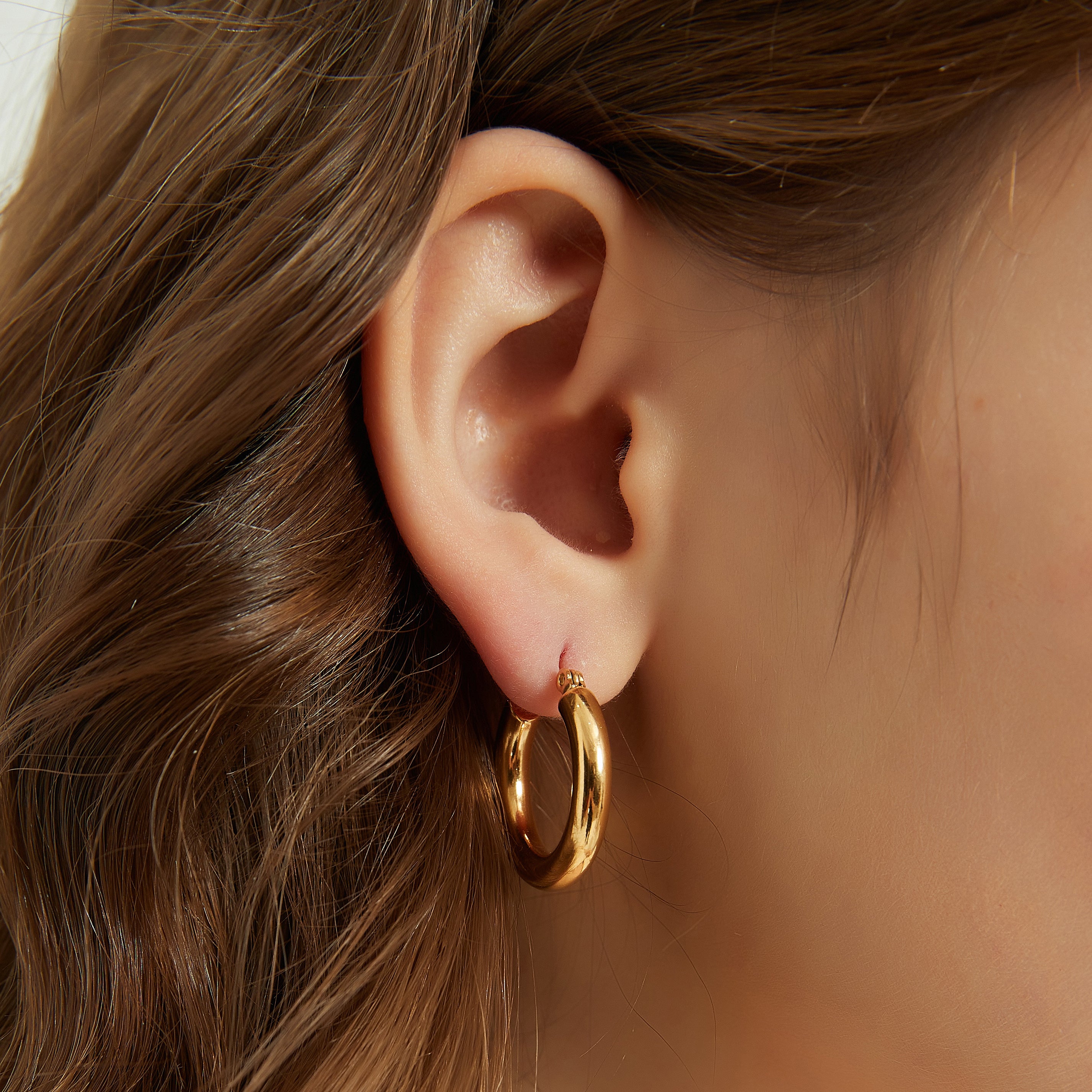 Elena minimalist chunky thick hoop earrings