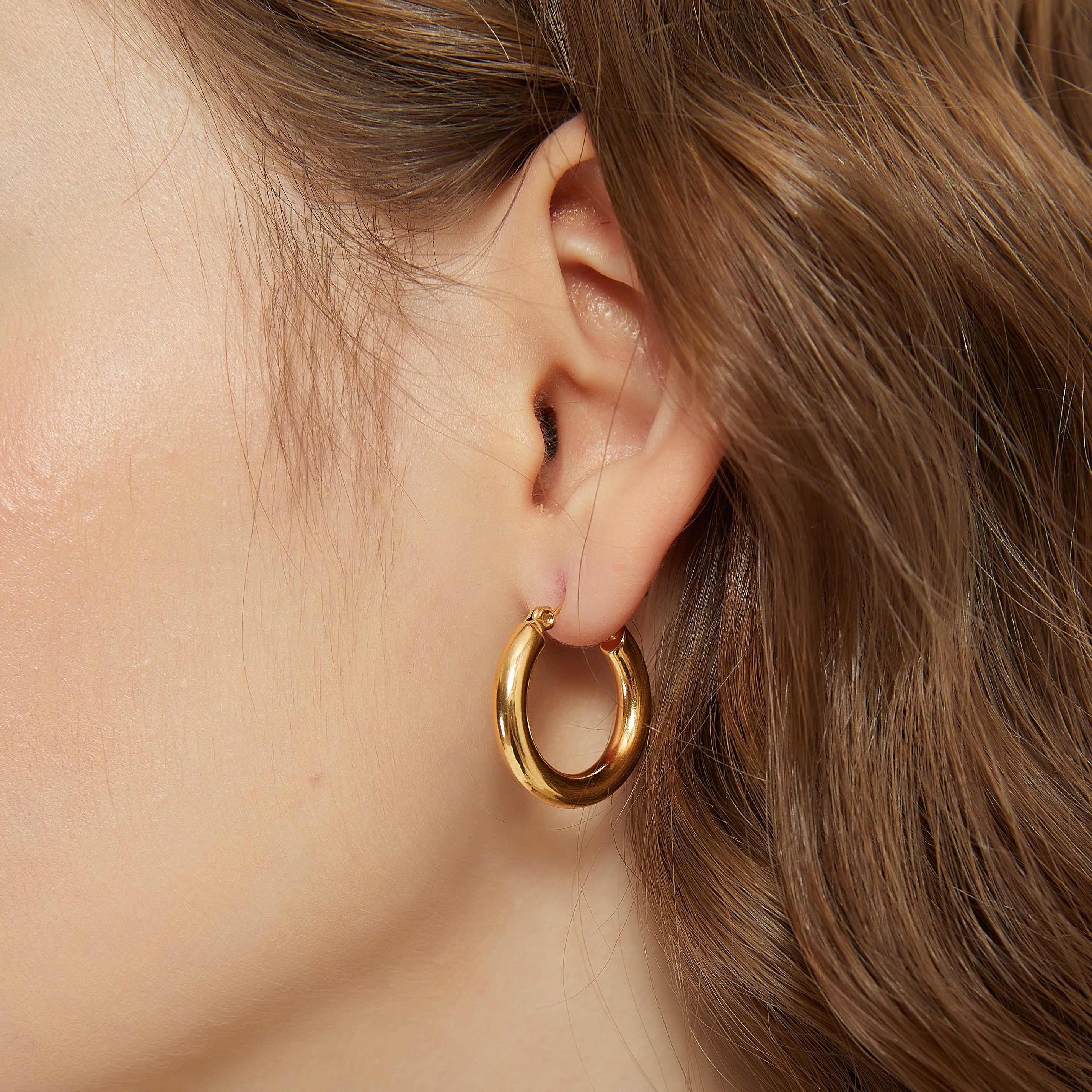 Elena minimalist chunky thick hoop earrings