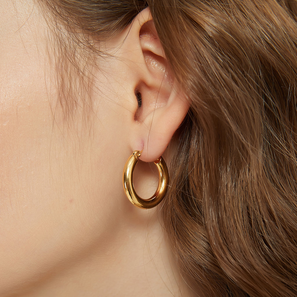 Elena minimalist chunky thick hoop earrings