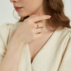 Eliza Minimalist dainty gold signet flat top ring