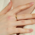 Eliza Minimalist dainty gold signet flat top ring