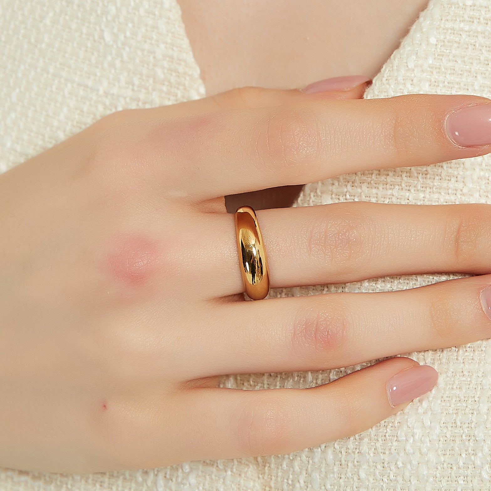 Jordyn gold thick dome stacking ring