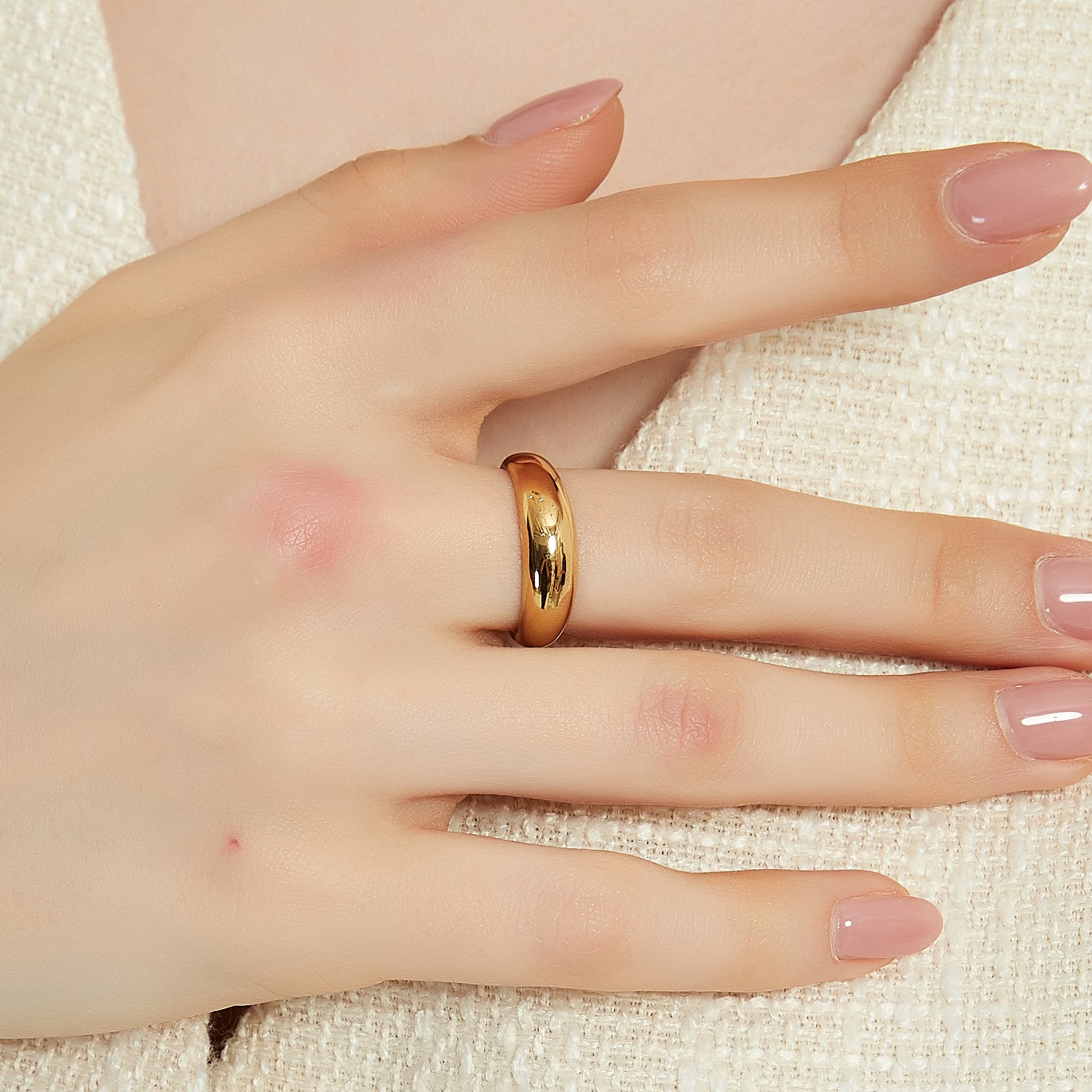 Jordyn gold thick dome stacking ring