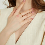 Eden dainty gold chain link stacking ring