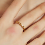 Eden dainty gold chain link stacking ring