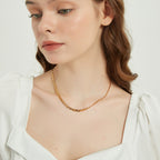 Chloe Gold Flat Figaro Dainty Chain Layering necklace