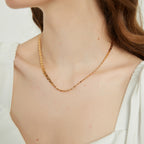 Chloe Gold Flat Figaro Dainty Chain Layering necklace