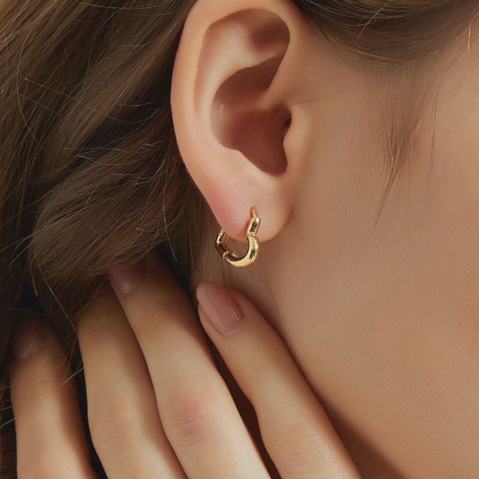 Brooke Dainty Heart Huggie Hoop Earrings