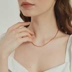 Chloe Gold Flat Figaro Dainty Chain Layering necklace