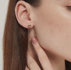 Daisy Gold heart Threader Dangle Long Drop Earrings