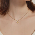 Maggie gold sunburst radiant disc pendant necklace